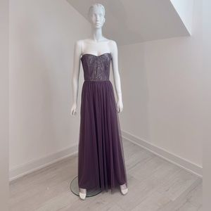 Dessy Bridesmaid #2925-size 10-Smashing (plum). NWT.Soft tulle strapless.